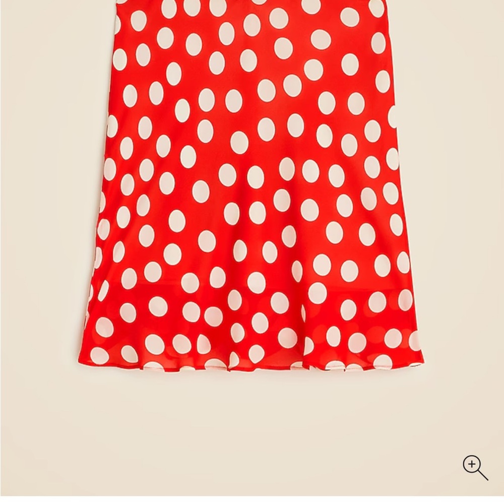 J. Crew Gwen Slip Skirt in Red Arroyo Polka Dot